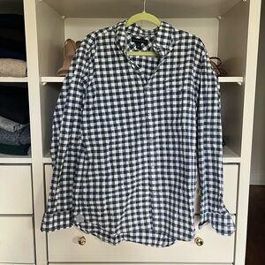 Banana Republic Navy Gingham Plaid Button Down Shirt